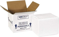 Made in USA - 5" Wide x 6" Long x 4-1/2" High Rectangle Insulated Box - 1 Wall, White - Eagle Tool & Supply