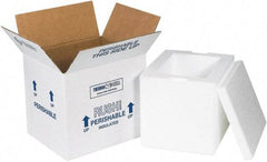 Made in USA - 6" Wide x 8" Long x 7" High Rectangle Insulated Box - 1 Wall, White - Eagle Tool & Supply