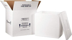 Made in USA - 14" Wide x 18" Long x 19" High Rectangle Insulated Box - 1 Wall, White - Eagle Tool & Supply