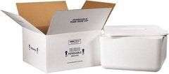 Made in USA - 17" Wide x 17" Long x 9" High Rectangle Insulated Box - 1 Wall, White - Eagle Tool & Supply