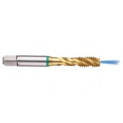 1/4-28 2B 3-Flute Cobalt Green Ring Semi-Bottoming 40 degree Spiral Flute Tap-TiN - Eagle Tool & Supply