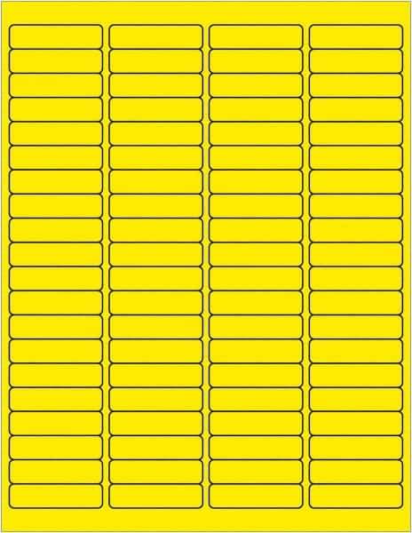 Tape Logic - 1/2" Long, Fluorescent Yellow Paper Laser Label - For Laser Printers - Eagle Tool & Supply