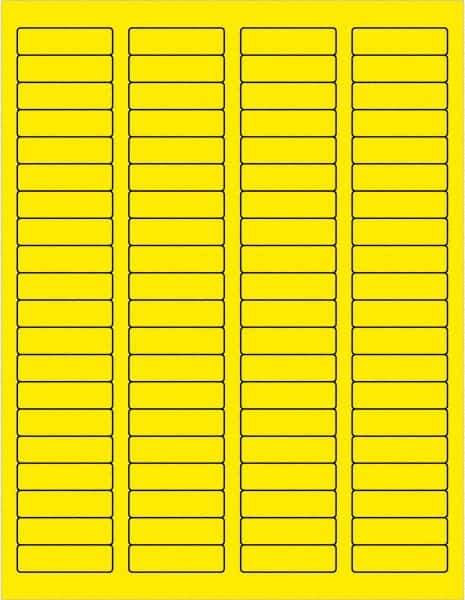 Tape Logic - 1-3/4" Long, Fluorescent Yellow Paper Laser Label - For Laser Printers - Eagle Tool & Supply