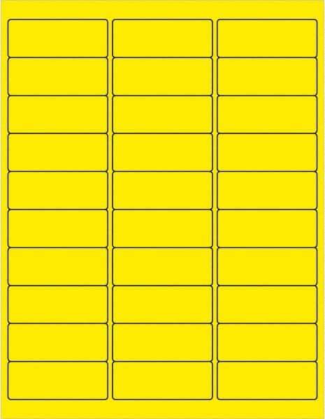 Tape Logic - 2-5/8" Long, Fluorescent Yellow Paper Laser Label - For Laser Printers - Eagle Tool & Supply