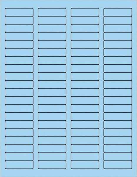 Made in USA - 1-3/4" Long, Pastel Blue Paper Laser Label - For Laser Printers - Eagle Tool & Supply