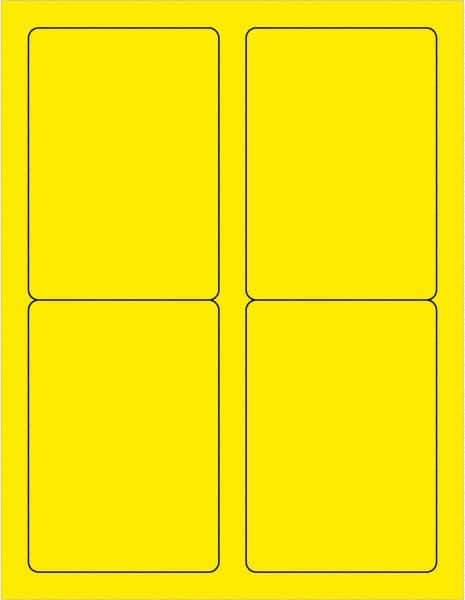 Tape Logic - 5" Long, Fluorescent Yellow Paper Laser Label - For Laser Printers - Eagle Tool & Supply