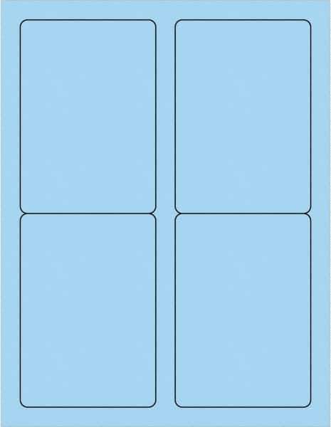 Tape Logic - 5" Long, Pastel Blue Paper Laser Label - For Laser Printers - Eagle Tool & Supply