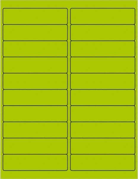 Tape Logic - 4" Long, Fluorescent Green Paper Laser Label - For Laser Printers - Eagle Tool & Supply