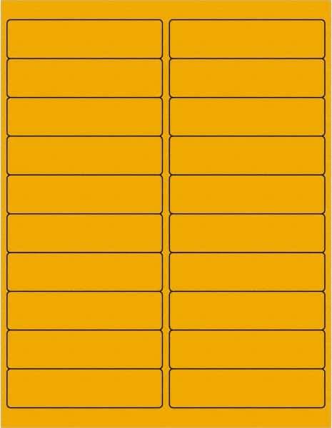 Tape Logic - 4" Long, Fluorescent Orange Paper Laser Label - For Laser Printers - Eagle Tool & Supply