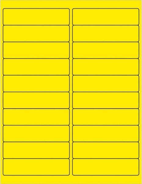 Tape Logic - 4" Long, Fluorescent Yellow Paper Laser Label - For Laser Printers - Eagle Tool & Supply