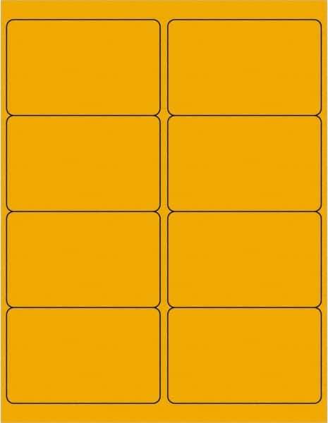 Tape Logic - 4" Long, Fluorescent Orange Paper Laser Label - For Laser Printers - Eagle Tool & Supply