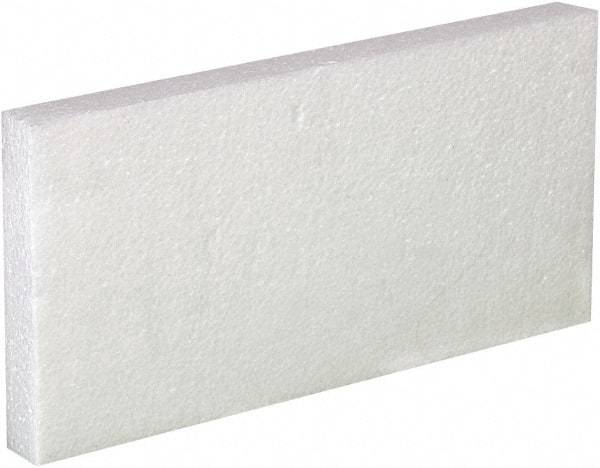 Made in USA - 12" Long x 6" Wide x 1" High x 1" Thick Polystyrene Foam - White, Case - Eagle Tool & Supply