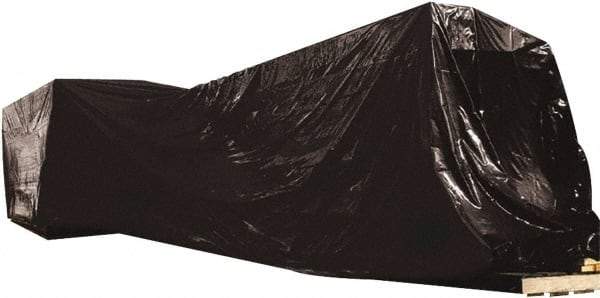 Made in USA - 100" Long x 8" Wide Polyethylene Plastic Film - Black, Case - Eagle Tool & Supply