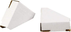 Made in USA - 3-1/4" Long x 3-1/4" Wide x 1-3/8" High x 3/16" Thick Corner - White, Case - Eagle Tool & Supply