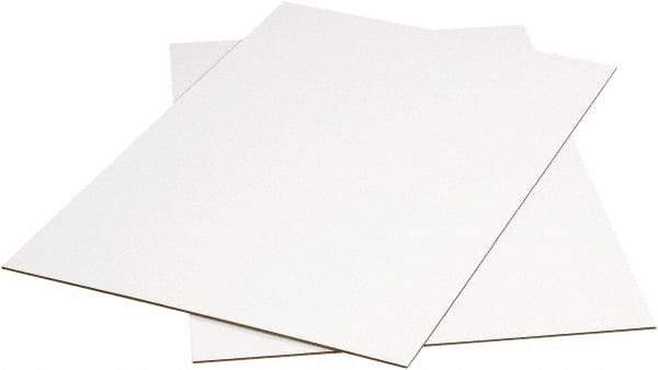 Made in USA - 48" Long x 48" Wide Corrugated Sheet - White - Eagle Tool & Supply