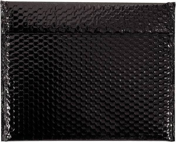 Made in USA - 11" Long x 13-3/4" Wide Peel-Off Self-Seal Bubble Mailer - Black - Eagle Tool & Supply