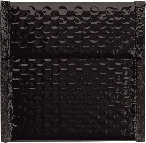 Made in USA - 6-3/4" Long x 7" Wide Peel-Off Self-Seal Bubble Mailer - Black - Eagle Tool & Supply