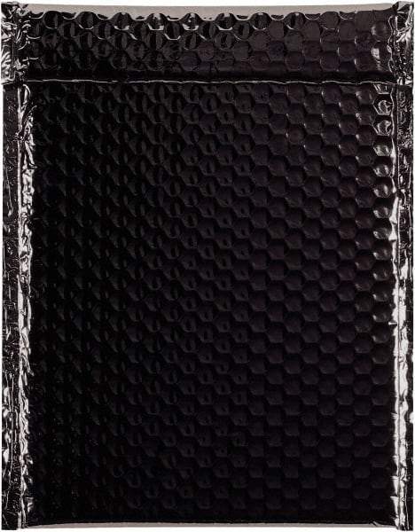 Made in USA - 11-1/2" Long x 9" Wide Peel-Off Self-Seal Bubble Mailer - Black - Eagle Tool & Supply