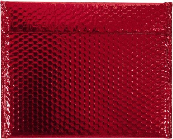 Made in USA - 11" Long x 13-3/4" Wide Peel-Off Self-Seal Bubble Mailer - Red - Eagle Tool & Supply