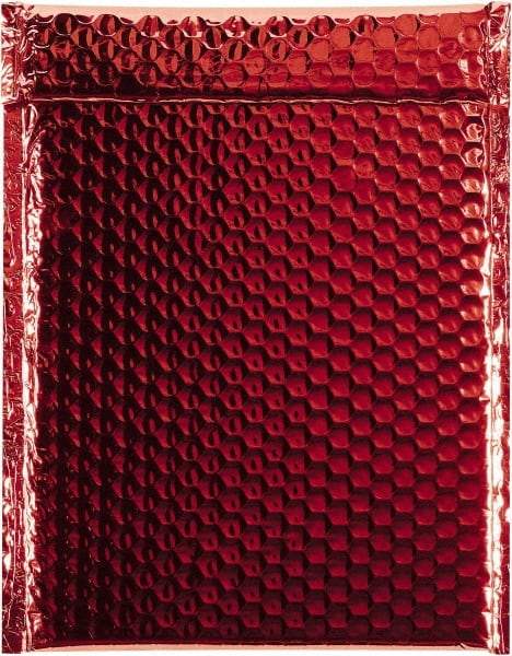 Made in USA - 11-1/2" Long x 9" Wide Peel-Off Self-Seal Bubble Mailer - Red - Eagle Tool & Supply