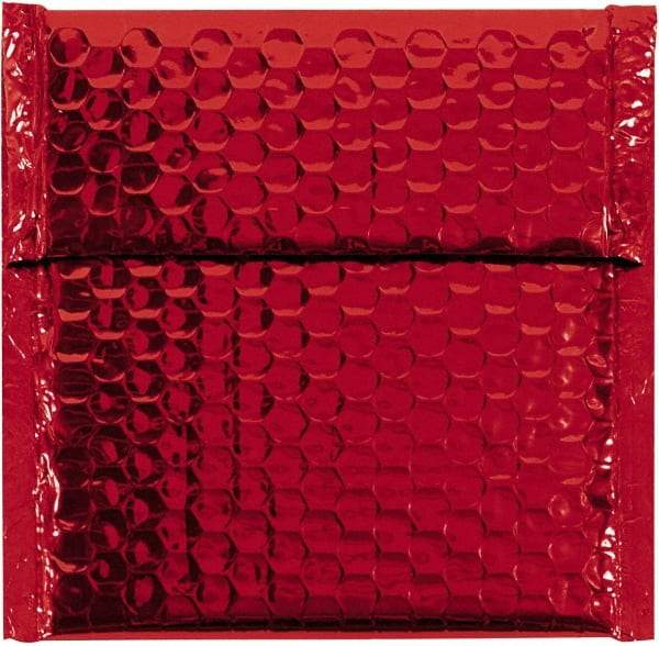 Made in USA - 6-3/4" Long x 7" Wide Peel-Off Self-Seal Bubble Mailer - Red - Eagle Tool & Supply