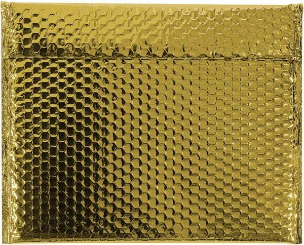 Made in USA - 11" Long x 13-3/4" Wide Peel-Off Self-Seal Bubble Mailer - Gold - Eagle Tool & Supply