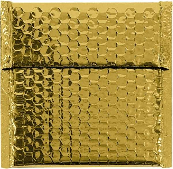 Made in USA - 6-3/4" Long x 7" Wide Peel-Off Self-Seal Bubble Mailer - Gold - Eagle Tool & Supply