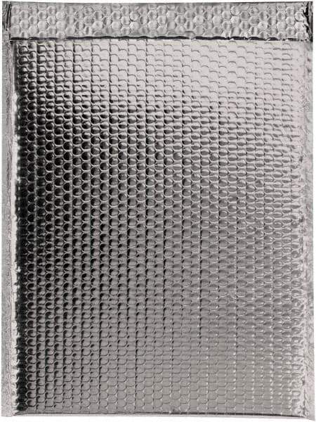 Made in USA - 17-1/2" Long x 13" Wide Peel-Off Self-Seal Bubble Mailer - Silver - Eagle Tool & Supply