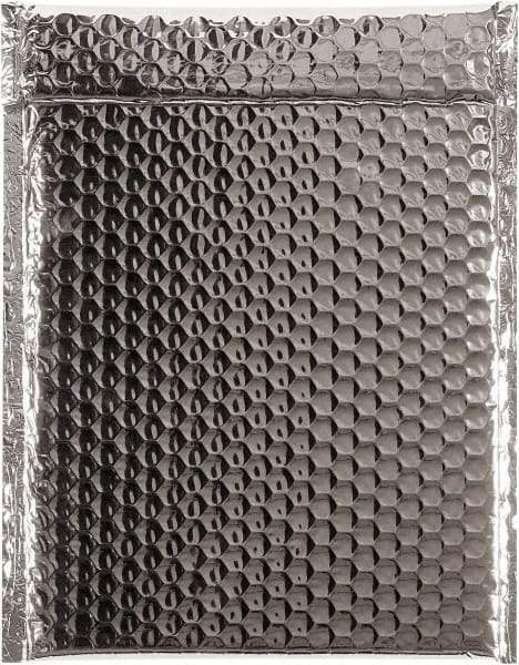 Made in USA - 11-1/2" Long x 9" Wide Peel-Off Self-Seal Bubble Mailer - Silver - Eagle Tool & Supply