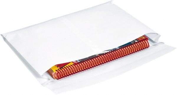 Made in USA - 15" Long x 10" Wide Peel-Off Self-Seal Expandable Envelope - White - Eagle Tool & Supply