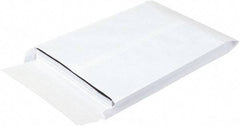 Made in USA - 13" Long x 10" Wide Peel-Off Self-Seal Expandable Envelope - White - Eagle Tool & Supply