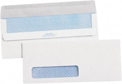 Made in USA - 9-1/2" Long x 4-1/8" Wide Self Seal Plain White Envelope with Window - White - Eagle Tool & Supply