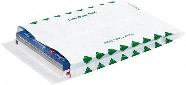 Dupont - 13" Long x 10" Wide Peel-Off Self-Seal Tyvek Expansion Envelope - White/Green - Eagle Tool & Supply