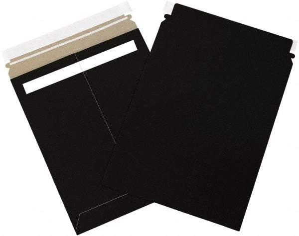 Made in USA - 12-1/4" Long x 9-3/4" Wide Peel-Off Self-Seal Flat Mailer - Black - Eagle Tool & Supply