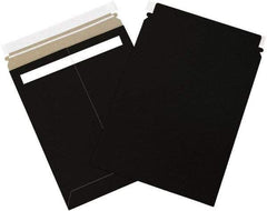 Made in USA - 12-1/4" Long x 9-3/4" Wide Peel-Off Self-Seal Flat Mailer - Black - Eagle Tool & Supply