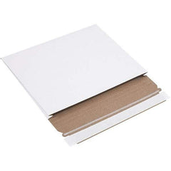 Made in USA - 7-3/4" Long x 10" Wide Peel-Off Self-Seal Flat Mailer - White - Eagle Tool & Supply