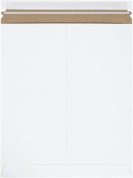 Made in USA - 15" Long x 12-3/4" Wide Peel-Off Self-Seal Flat Mailer - White - Eagle Tool & Supply