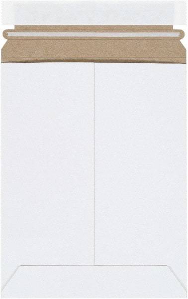 Made in USA - 9" Long x 7" Wide Peel-Off Self-Seal Flat Mailer - White - Eagle Tool & Supply