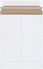 Made in USA - 9" Long x 7" Wide Peel-Off Self-Seal Flat Mailer - White - Eagle Tool & Supply