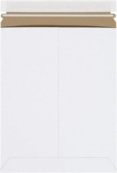 Made in USA - 12-1/4" Long x 9-3/4" Wide Peel-Off Self-Seal Flat Mailer - White - Eagle Tool & Supply