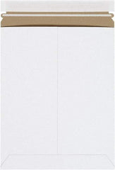 Made in USA - 12-1/4" Long x 9-3/4" Wide Peel-Off Self-Seal Flat Mailer - White - Eagle Tool & Supply