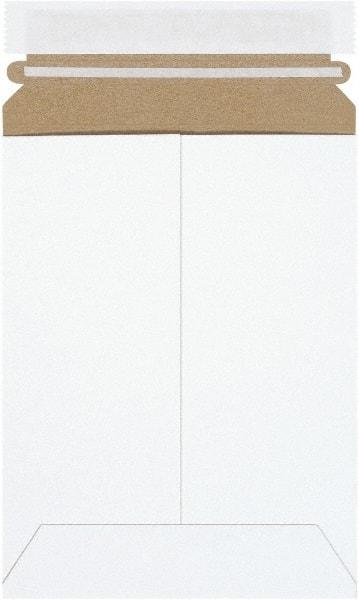 Made in USA - 8" Long x 6" Wide Peel-Off Self-Seal Flat Mailer - White - Eagle Tool & Supply