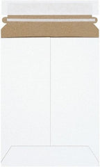 Made in USA - 8" Long x 6" Wide Peel-Off Self-Seal Flat Mailer - White - Eagle Tool & Supply