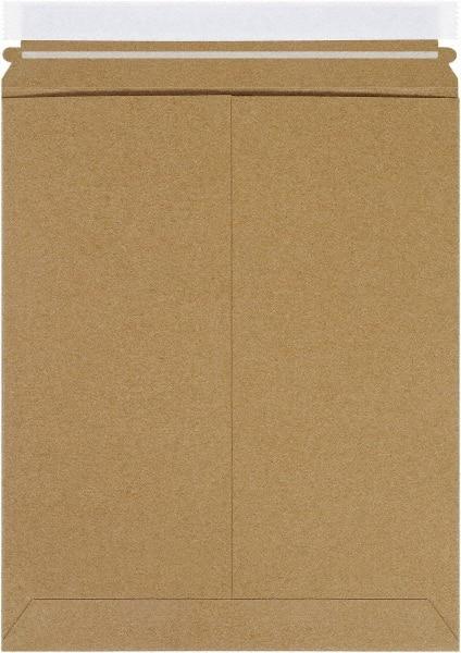 Made in USA - 13-1/2" Long x 11" Wide Peel-Off Self-Seal Flat Mailer - Kraft - Eagle Tool & Supply