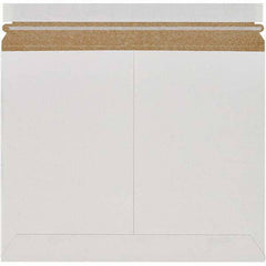 Made in USA - 9-3/4" Long x 12-1/4" Wide Peel-Off Self-Seal Flat Mailer - White - Eagle Tool & Supply