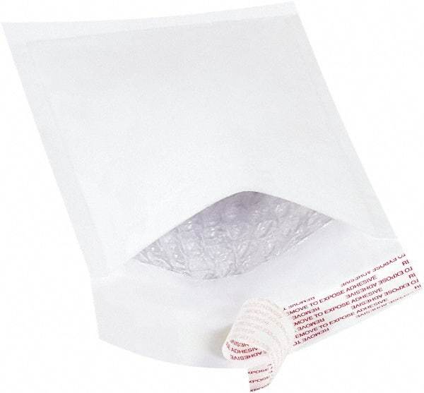 Made in USA - 8" Long x 4" Wide Peel-Off Self-Seal Bubble Mailer - White - Eagle Tool & Supply