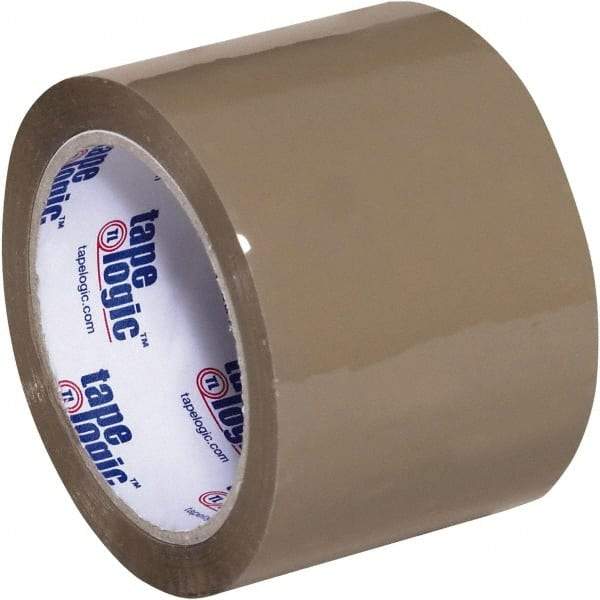 Tape Logic - 3" x 110 Yd Tan Acrylic Adhesive Packaging Tape - Polypropylene Film Backing, 2.6 mil Thick, 24.7 Lb Tensile Strength - Eagle Tool & Supply