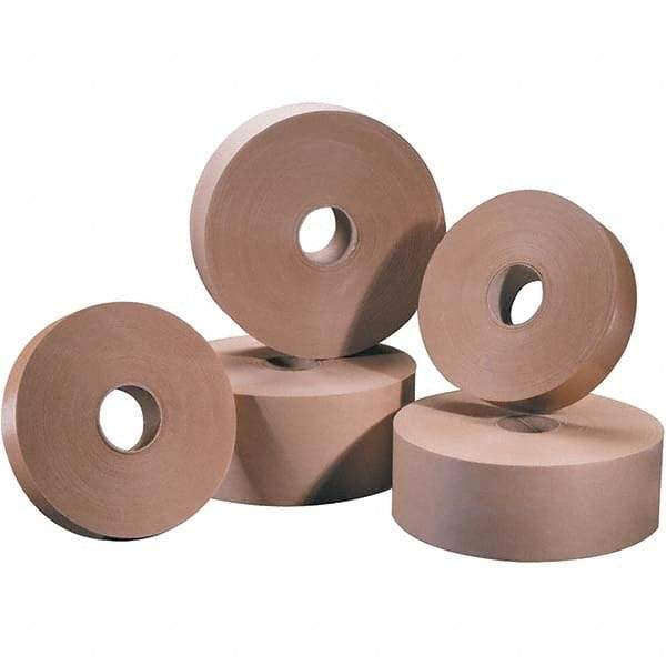 Tape Logic - 3" x 200 Yd Kraft Water Activated Adhesive Packaging Tape - Paper Backing, 5 mil Thick - Eagle Tool & Supply