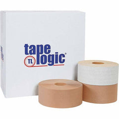 Tape Logic - 3" x 150 Yd Kraft Water Activated Adhesive Packaging Tape - Paper Backing, 5 mil Thick - Eagle Tool & Supply