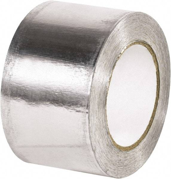 Made in USA - 3" x 60 Yds Silver Foil Tape - 5 mil, Acrylic Adhesive, Aluminum Foil Backing - Eagle Tool & Supply
